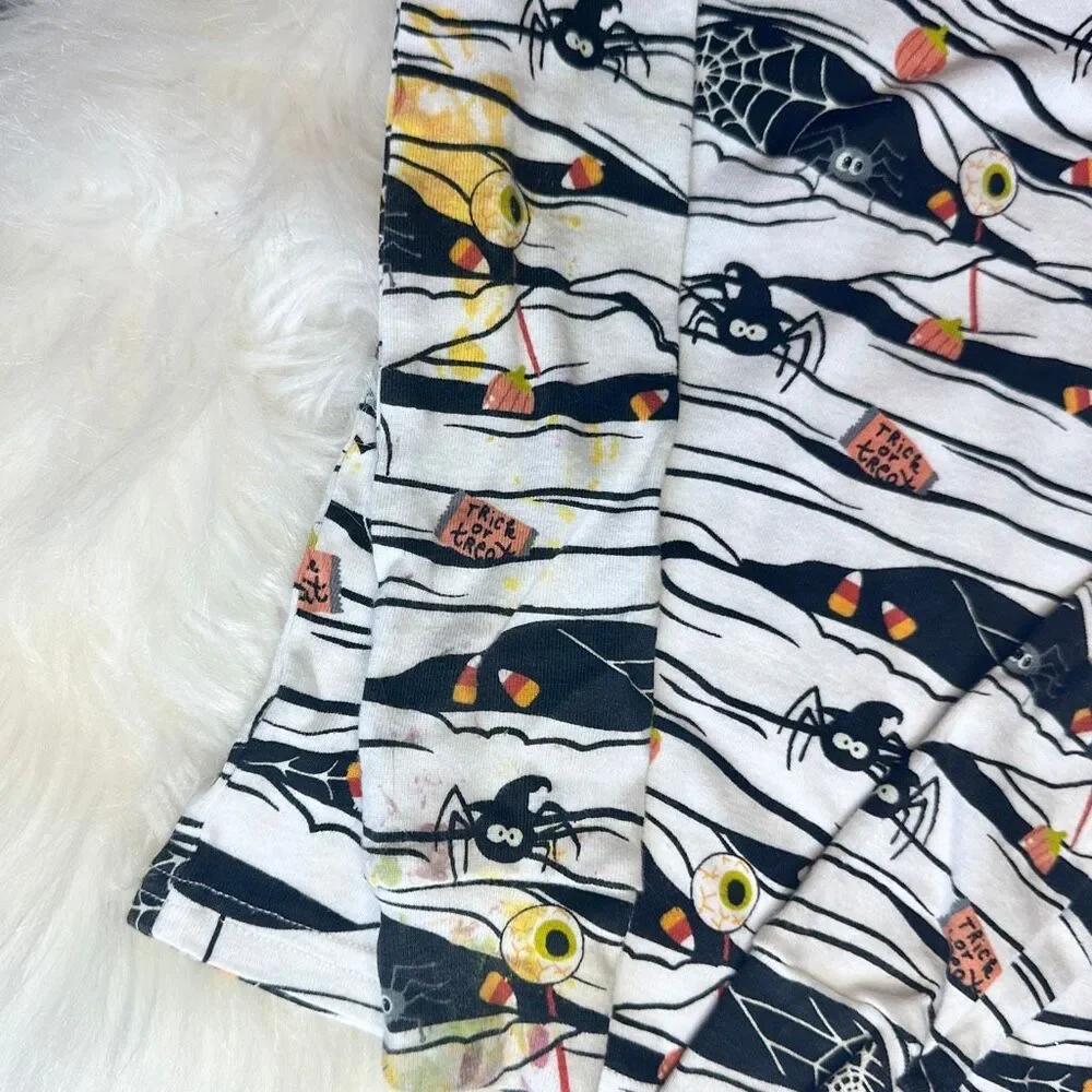 Halloween Pajamas Set Boys Long Sleeve 2-pc Glow Mummy Size 7 Preowned PJ Place